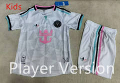 Player Version 26-27 Inter Miami CF 2nd Away White&Grey Kids/Youth Soccer Uniform-1794