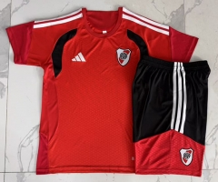 26-27 River Plate Red Short-sleeved Thailand Soccer Tracksuit-815