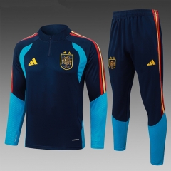 26-27 2 Star Spain Royal Blue Thailand Soccer Jacket Uniform-815