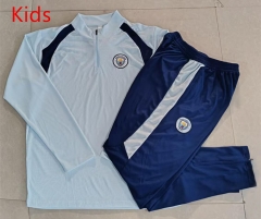 26-27 Manchester City Light Blue Kids/Youth Soccer Tracksuit-815