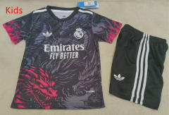 26-27 Special Dragon Pattern Version Real Madrid Black Kids/Youth Soccer Uniform-1794