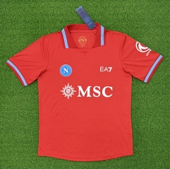 (S-4XL) 26-27 Napoli 2nd Away Red Thailand Soccer Jersey AAA-403