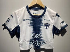 26-27 Monterrey Away White Women Navel Revealing Style Soccer Jersey-6400