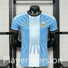 Player Version 26-27 ‌Messi Retired Version Argentina White&Blue Thailand Soccer Jersey AAA-888