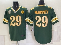 (Logo 3) Green Bay Packers 5 Generations Green #29 NFL Jersey-0840
