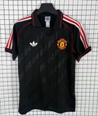 (S-4XL) 26-27 Special Jacquard Version Manchester United Black Thailand Soccer Jersey AAA-0009