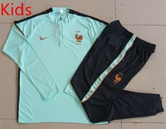 26-27 France Green Kids/Youth Soccer Tracksuit -815
