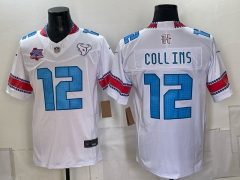 (Logo 1) Houston Texans 5 Generations White #12 NFL Jersey-0840