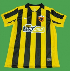 (S-4XL) 26-27 AEK Athens Home Yellow&Black Thailand Soccer Jersey AAA-9755