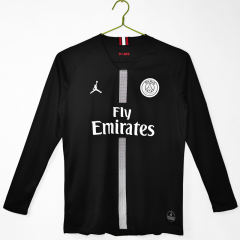Retro Version 18-19 Paris SG 2nd Away Black LS Thailand Soccer Jersey AAA-C1046