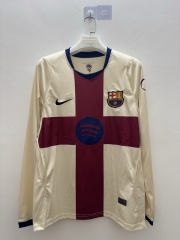 (S-4XL) 26-27 Barcelona 3rd Away Beige LS Thailand Soccer Jersey AAA-9268