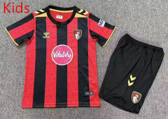 26-27 AFC Bournemouth Home Red&Black Kid/Youth Soccer Uniform-7809
