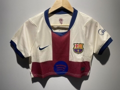 26-27 Barcelona 3rd Away Khaki Women Navel Revealing Style Soccer Jersey-6400