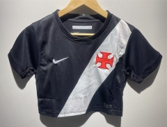 26-27 CR Vasco da Gama Home Black Women Navel Revealing Style Soccer Jersey-6400