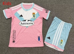 26-27 Real Oviedo 2nd Away Pink Kids/Youth Soccer Uniform-7809