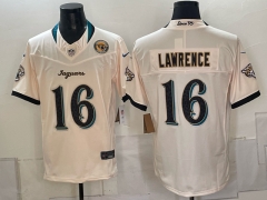 Jacksonville Jaguars 5 Generations Beige #16 NFL Jersey-0840