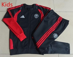 26-27 Manchester United Black Kids/Youth Soccer Jacket Uniform-815