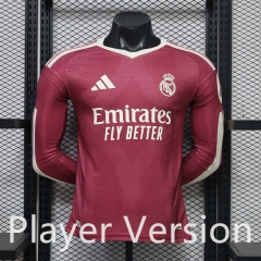 (S-3XL) Player Version 26-27 Real Madrid 2nd Away Pink LS Thailand Soccer Jersey AAA-888