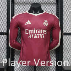 (S-3XL) Player Version 26-27 Real Madrid 2nd Away Pink LS Thailand Soccer Jersey AAA-888