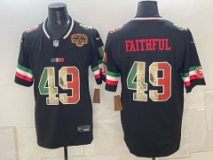 (Logo 3) San Francisco 49ers 3 Generations Black #49 NFL Jersey-0840