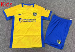 26-27 Portsmouth Away Yellow Kids/Youth Soccer Uniform-7809
