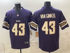 (Logo 1) Minnesota Vikings 5 Generations Purple #43 NFL Jersey-0840
