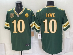 (Logo 3) Green Bay Packers 5 Generations Green #10 NFL Jersey-0840