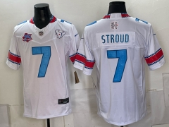 (Logo 1) Houston Texans 5 Generations White #7 NFL Jersey-0840