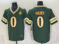 (Logo 2) Green Bay Packers 5 Generations Green #0 NFL Jersey-0840