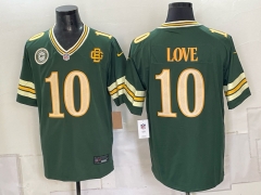 (Logo 1) Green Bay Packers 5 Generations Green #10 NFL Jersey-0840