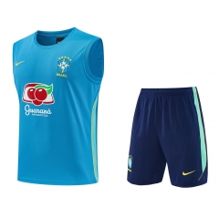 26-27 Brazil Blue Training Soccer Vest Uniform-418