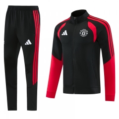 26-27 Manchester United Black Thailand Soccer Jacket Uniform-LH