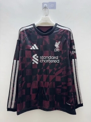 (S-4XL) 26-27 Liverpool 2nd Away Red&Black LS Thailand Soccer Jersey AAA-9268