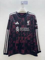 (S-4XL) 26-27 Liverpool 2nd Away Red&Black LS Thailand Soccer Jersey AAA-9268