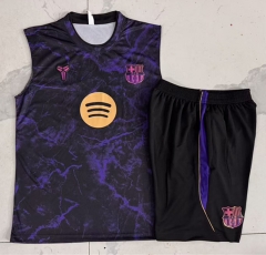 26-27 Barcelona Black&Purple Ink jet Thailand Soccer Vest Tracksuit-815