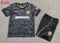 26-27 Wolverhampton Wanderers 2nd Away Black Kid/Youth Soccer Uniform-7809