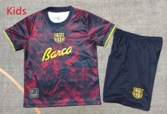 26-27 Special Version Barcelona Red Kids/Youth Soccer Uniform-9484