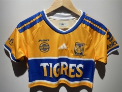 26-27 Tigres UANL Home Yellow Women Navel Revealing Style Soccer Jersey-6400
