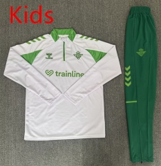 26-27 Real Betis White Kids/Youth Soccer Tracksuit -4692