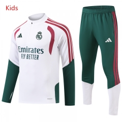 26-27 Real Madrid White Kids/Youth Soccer Tracksuit-GDP