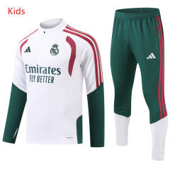 26-27 Real Madrid White Kids/Youth Soccer Tracksuit-GDP