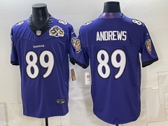 (Logo 3) Baltimore Ravens 5 Generations Blue #89 NFL Jersey-0840
