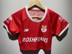 26-27 Deportivo Toluca FC Home Red Women Navel Revealing Style Soccer Jersey-6400