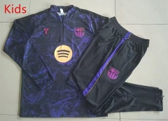 26-27 Barcelona Black&Purple Kids/Youth Soccer Tracksuit -815