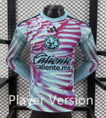 (S-4XL) Player Version 26-27 Club América Goalkeeper Blue&Pink LS Thailand Soccer Jersey AAA-5982