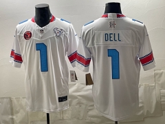 (Logo 2) Houston Texans 5 Generations White #1 NFL Jersey-0840
