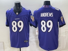 (Logo 1) Baltimore Ravens 5 Generations Blue #89 NFL Jersey-0840