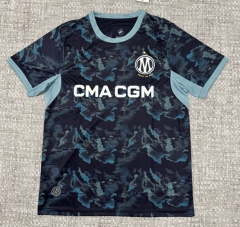 (S-4XL) 26-27 Olympique de Marseille Away Blue&Black Thailand Soccer Jersey AAA-4506