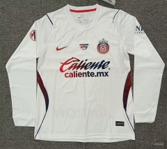 (S-4XL) 26-27 Deportivo Guadalajara Away White LS Thailand Soccer Jersey AAA-5378