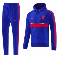 26-27 Manchester United Color Blue  Thailand Soccer Tracksuit With Hat-LH
